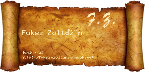 Fuksz Zoltán névjegykártya